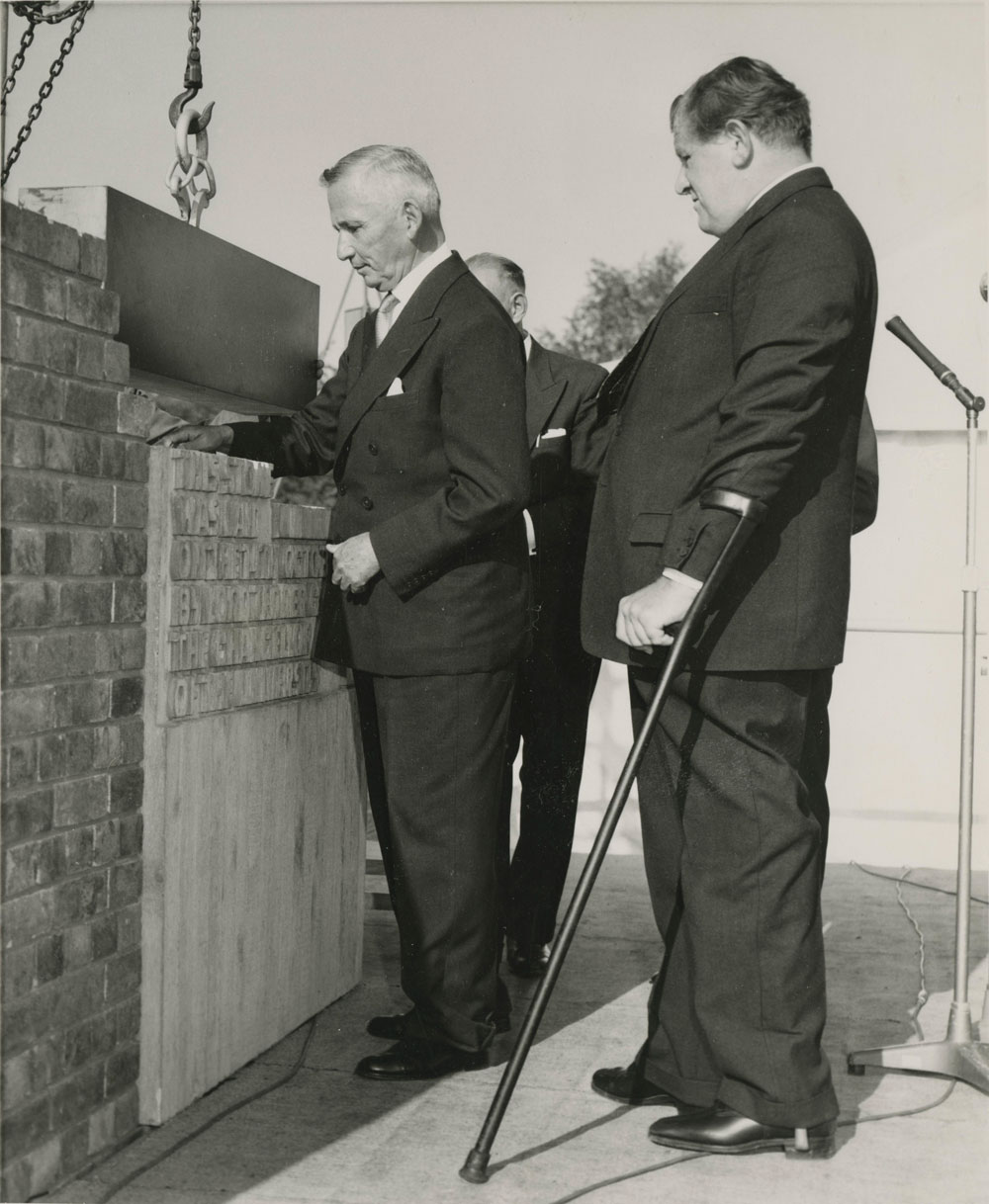Lord Tedder lays the foundation stone