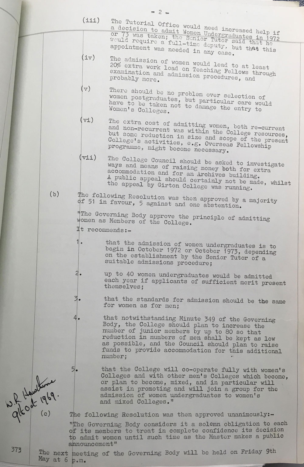 College Council minutes, 8 March 1969
